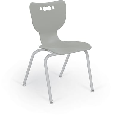 MooreCo 18 Hierarchy Student Chair with 4 Legs, Morning Fog/Platinum Base (703673562638)