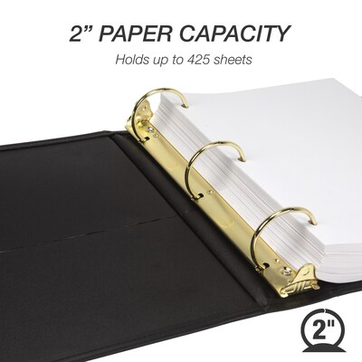 Samsill Classic Executive 2" Non-View Binder, 3-Ring , Black (SAM15160)