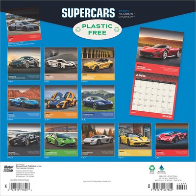 2025 Motor Club Supercars 12 x 12 Monthly Square Wall Calendar (9781975477844)