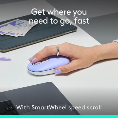 Logitech Pop Icon Wireless Keyboard and Optical Mouse Combo, Lilac (920-013043)