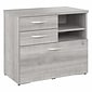 Bush Business Furniture Studio A 26" Office Storage Cabinet with 2 Shelves and Drawers, Platinum Gray (SDF130PGSU-Z)