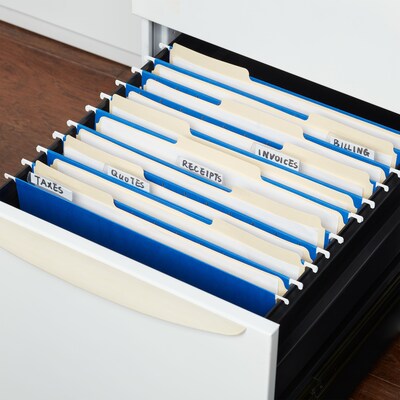 Staples® Hanging File Folders, 1/5-Cut Tab, Letter Size, Blue, 25/Box (ST163501-CC)