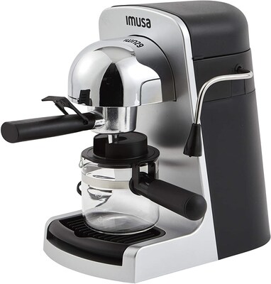 Imusa 4-Cups Steam Espresso Machine, Silver (GAU18215)