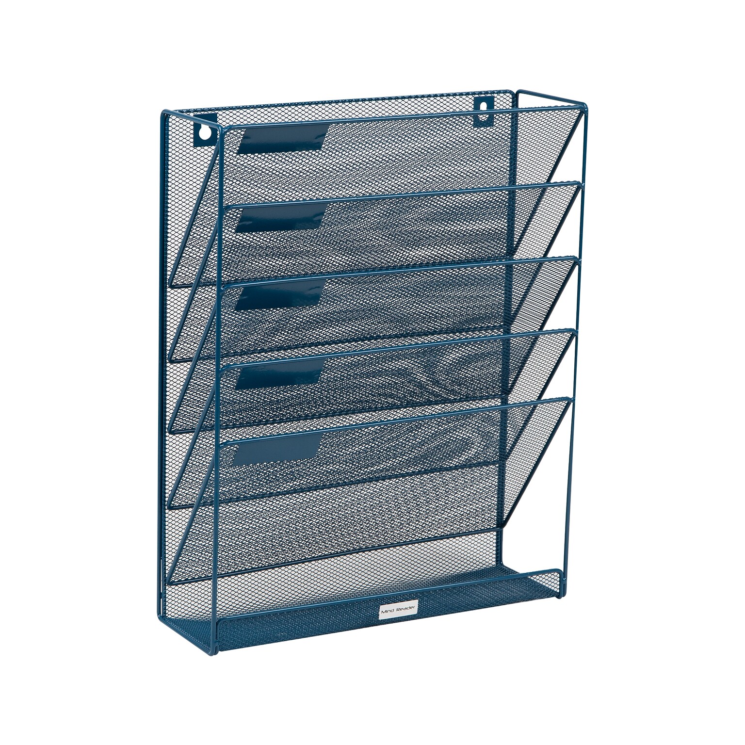 Mind Reader 5-Pocket Metal Mesh Mountable Wall File, Letter Size, Turquoise (MAGSTACK-TUR)