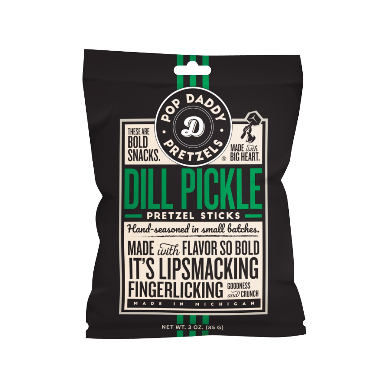 Pop Daddy Dill Pickle Pretzels Sticks, 3 oz., 15 Bags/Box (OPD00561)