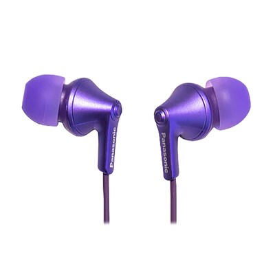 Panasonic ErgoFit Earbuds with Microphone & Neodymium Drivers, Metallic Purple (RP-TCM125)