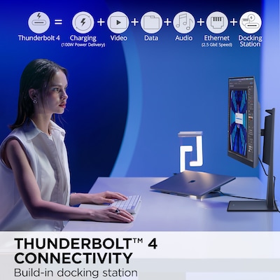 ViewSonic ColorPro 32" 4K Ultra HD 60Hz LCD Monitor, HDR400, Height Adjustable, Universal Docking Station, Black (VP3276T-4K)