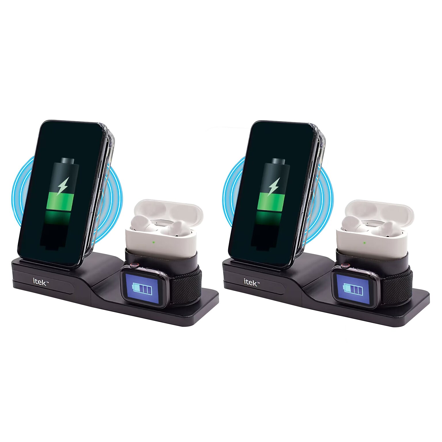 ITEK 3-in-1 Wireless Charging Stand for Apple Watch 2 pack