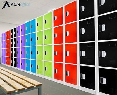AdirOffice 72"H 4-Tier Red Storage Locker (ADI629-204-RED-DL)