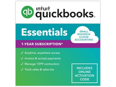 QuickBooks Essentials 2023 for 3 Users, 1-Year Subscription, Windows/Mac, Online Access (5101246)