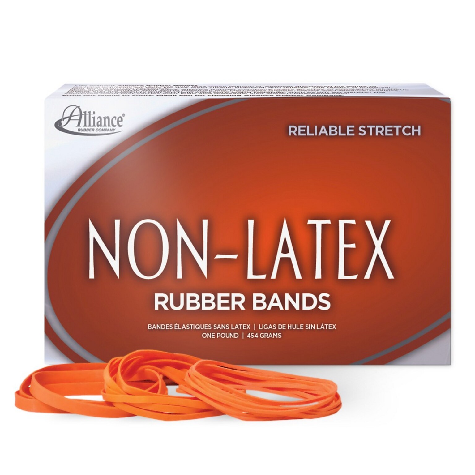 Alliance Non-Latex Multi-Purpose Assorted Rubber Bands, Orange (37546)