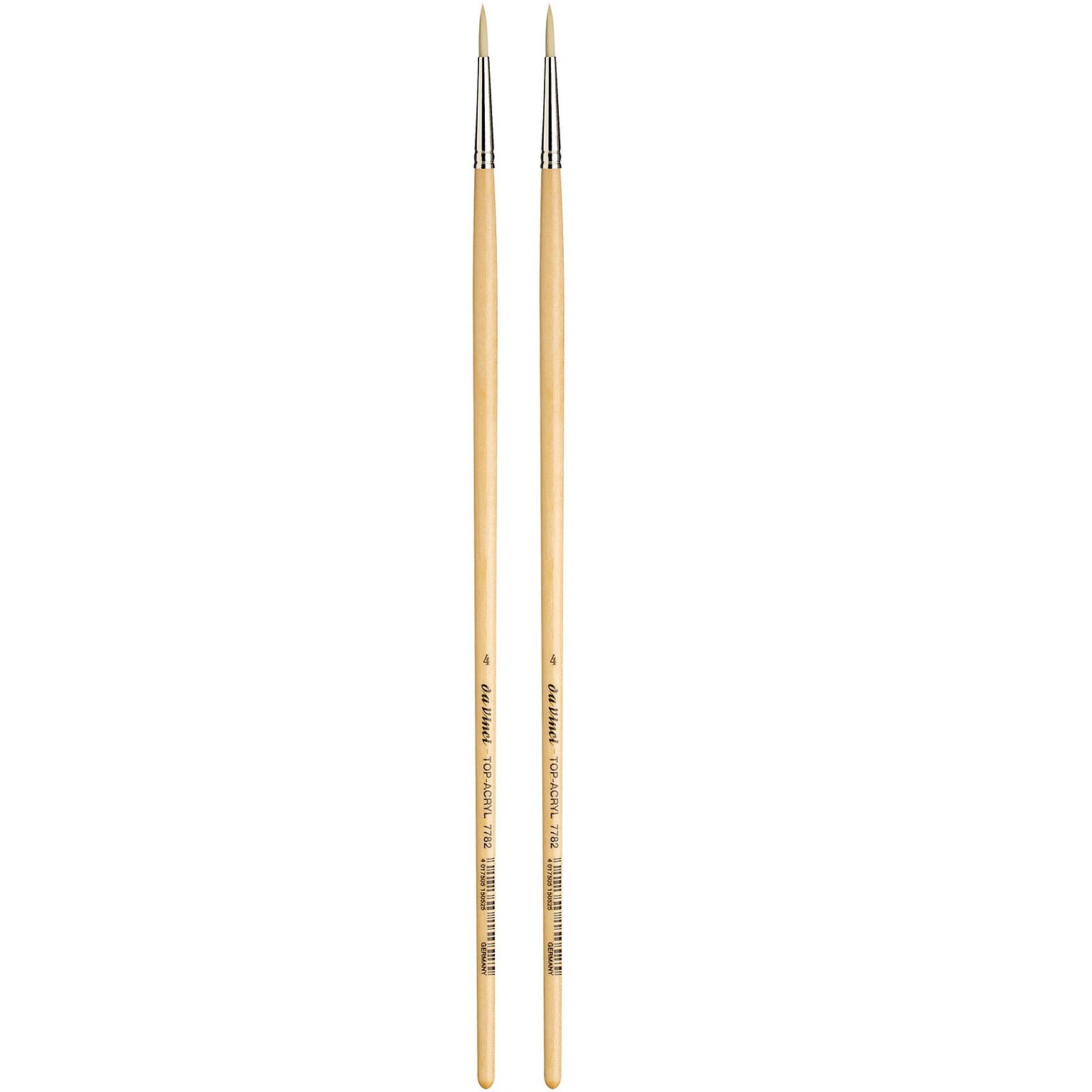 da Vinci TOP-ACRYL Oil and Acrylic Synthetic Bristle White Round Brush, 2 Brushes/Pack (DVXVA77824-2)