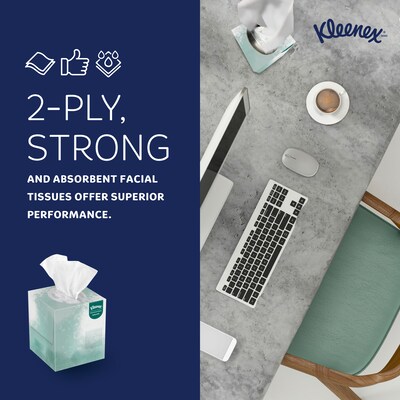 Kleenex Professional Naturals Cube Facial Tissue, 2-ply, White, 90 Tissues/Box, 36 Boxes/Case (21272)