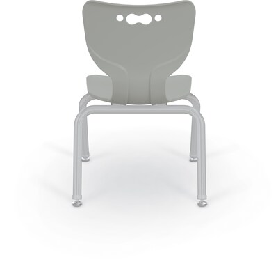 MooreCo 12" Hierarchy Student Chair with 4 Legs, Morning Fog/Platinum Base (703673563055)