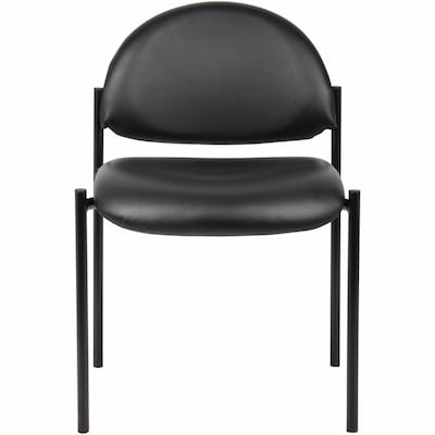 Lorell Reception Guest Chair Vinyl Chair, Armless, Black (LLR69607)