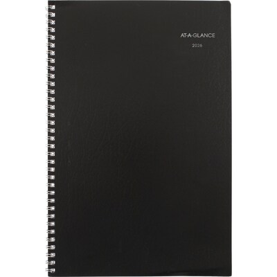 2026 AT-A-GLANCE DayMinder 8" x 12" Monthly Planner, Faux Leather Cover, Black (SK2-00-26)