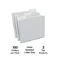 Quill Brand® File Folders, Assorted Tabs, 1/3-Cut, Letter Size, Gray, 100/Box (740913GY)