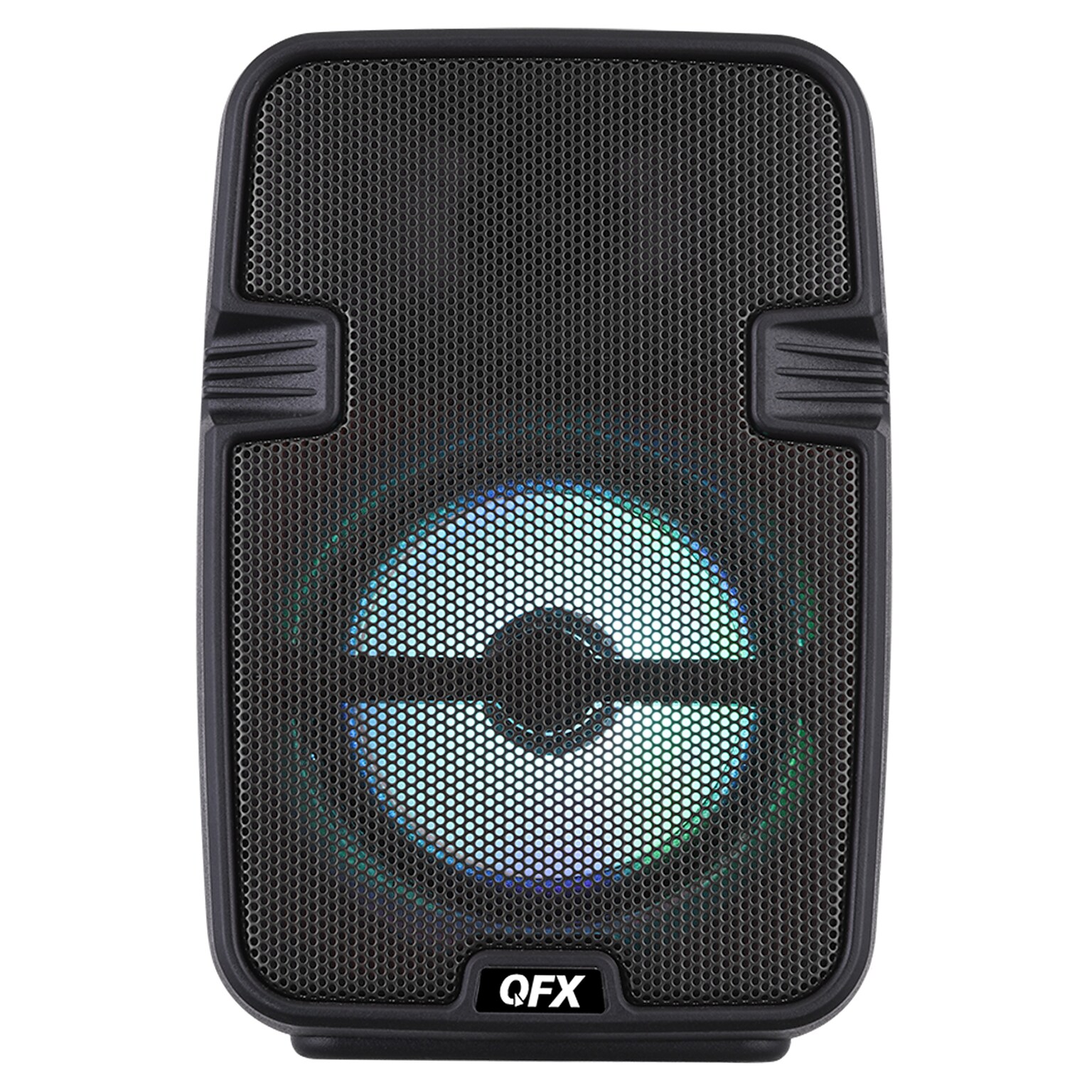 QFX True Wireless Portable Bluetooth Speaker with LED Party Lights, FM Radio & Microphone Input, Black (BT-60-BLK)