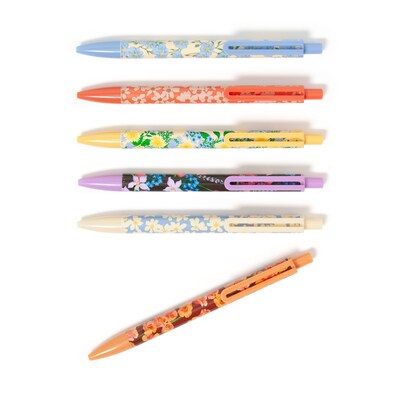 U Brands Laguna Retractable Pens Pen, Bold Point, 1.0mm, Black Ink, 6/Pack (7452U06-48)