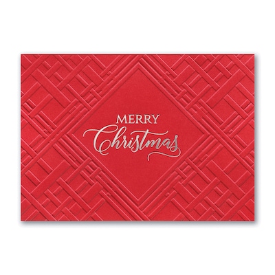 Custom Scarlet Christmas Cards, with Envelopes, 7 7/8 x 5 5/8  Holiday Card, 25 Cards per Set