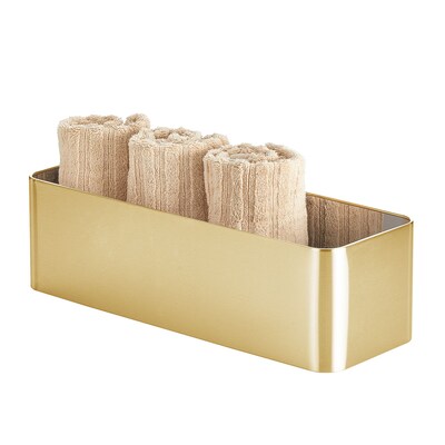 mDesign 3-Roll Steel Toilet Paper Storage Holder, Soft Brass (25982)