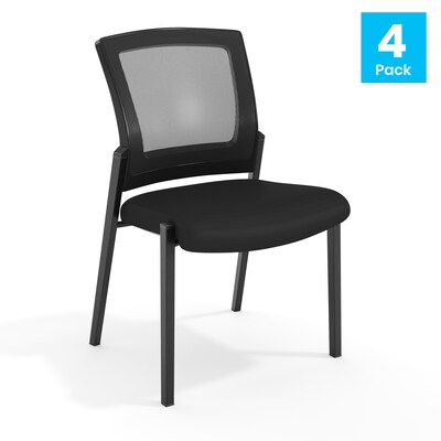 Flash Furniture Hercules Stackable Side Chairs, Black, 4/Pk (4HL0010W1BK)