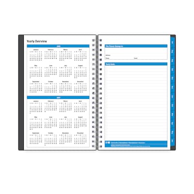 2026-2027 Blue Sky Collegiate 5" x 8" Academic Year Weekly & Monthly Planner, Plastic Cover, Gray (100139-A27)