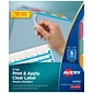 Avery Index Maker Plastic Dividers with Print & Apply Label Sheets, 5 Tabs, Multicolor, 5 Sets/Pack (12452)