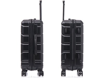 DUKAP Sense 3-Piece Hardside Spinner Luggage Set, Black (DKSENSML-BLK)