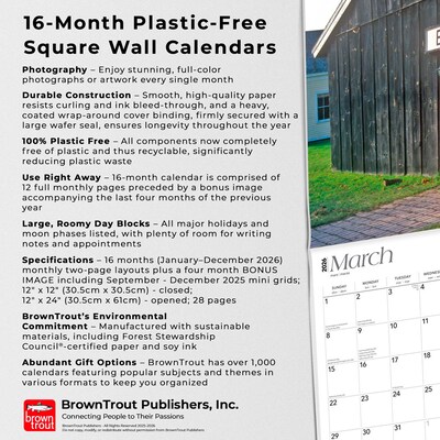 2026 BrownTrout Empire State New York Places 12" x 12" Monthly Wall Calendar (9798330703197)