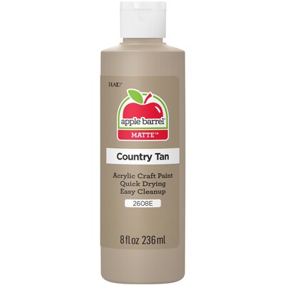 Apple Barrel Acrylic Paint Matte, 8oz., Country Tan, 6/Pack (APP2608E-6)