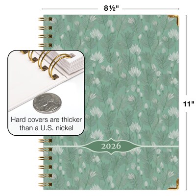 2026 Global Printed Products Big Print 8.5" x 11" Weekly & Monthly Planner, Hardcover, Whispering Meadow (LGPRTCY26851186)