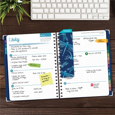2026-2027 Excello Brands 8.5 x 11 Academic Weekly & Monthly Planner, Paperboard Cover, Dragonflies (FSHN-AY26-8511-59)