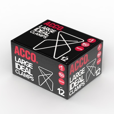 ACCO Ideal Butterfly Clamps, #1, Silver, 12/Box (A7072610)