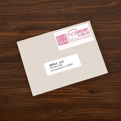 Quill Brand® Postage Meter Self-Adhesive Labels, 1-1/2" x 2-3/4", White, 160 Labels/Pack (P1160)