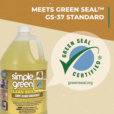 Simple Green Clean Building Carpet Cleaner Concentrate, Unscented, 1 gal Bottle (SMP11201)