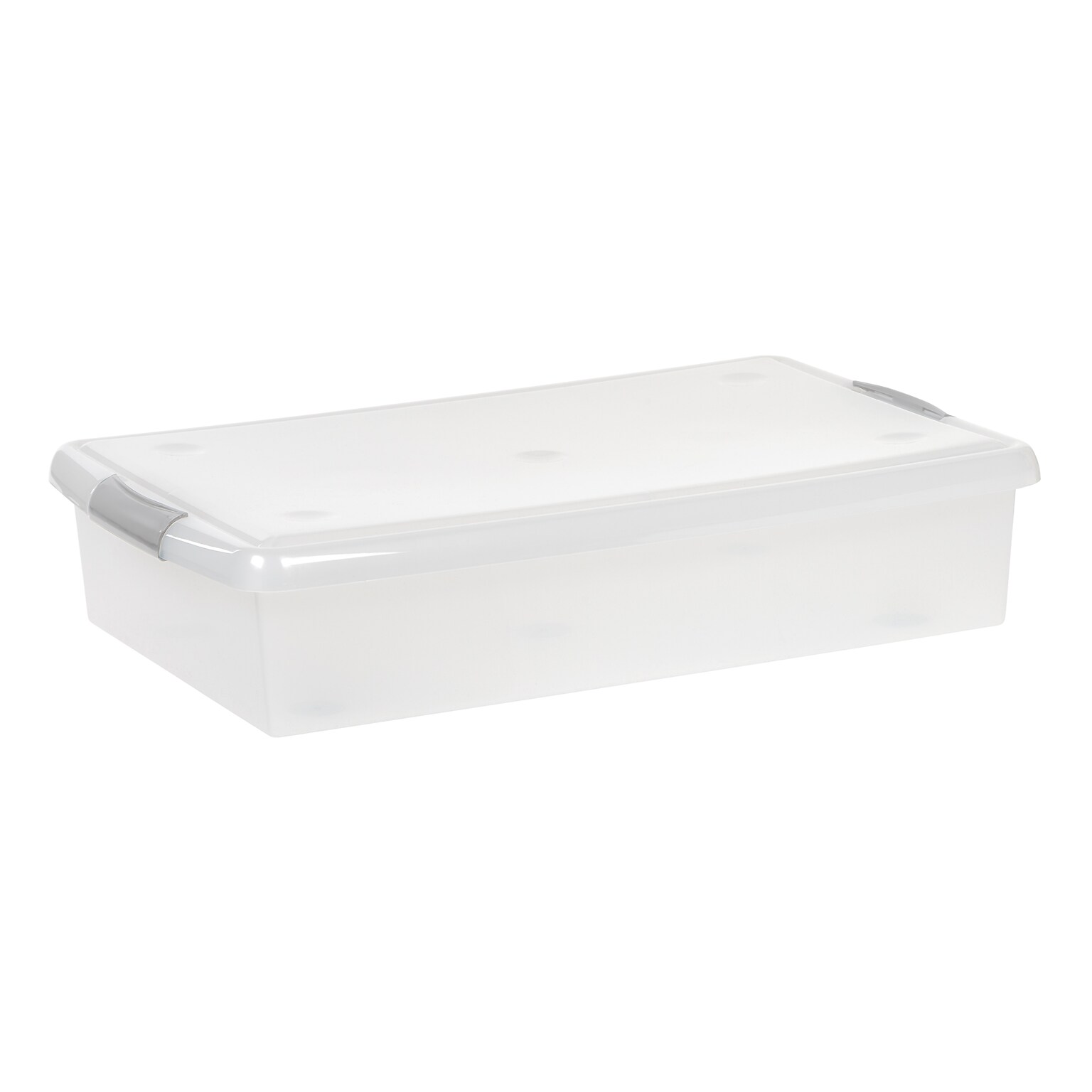 Iris 40 Quart Store and Slide Storage Container with Lid, Plastic, Gray (500229)
