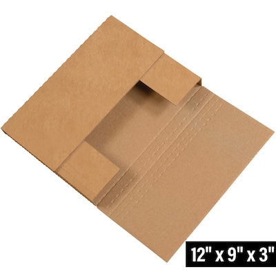 12 x 9 x 3 Easy-Fold Mailers, 50/Bundle (M12932BFK)