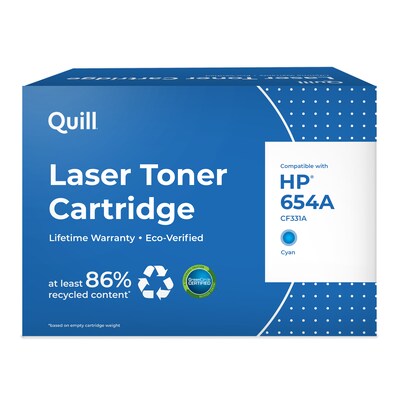 Quill Brand® Remanufactured Cyan Standard Yield Toner Cartridge Replacement for HP 654A (CF331A) (Lifetime Warranty)