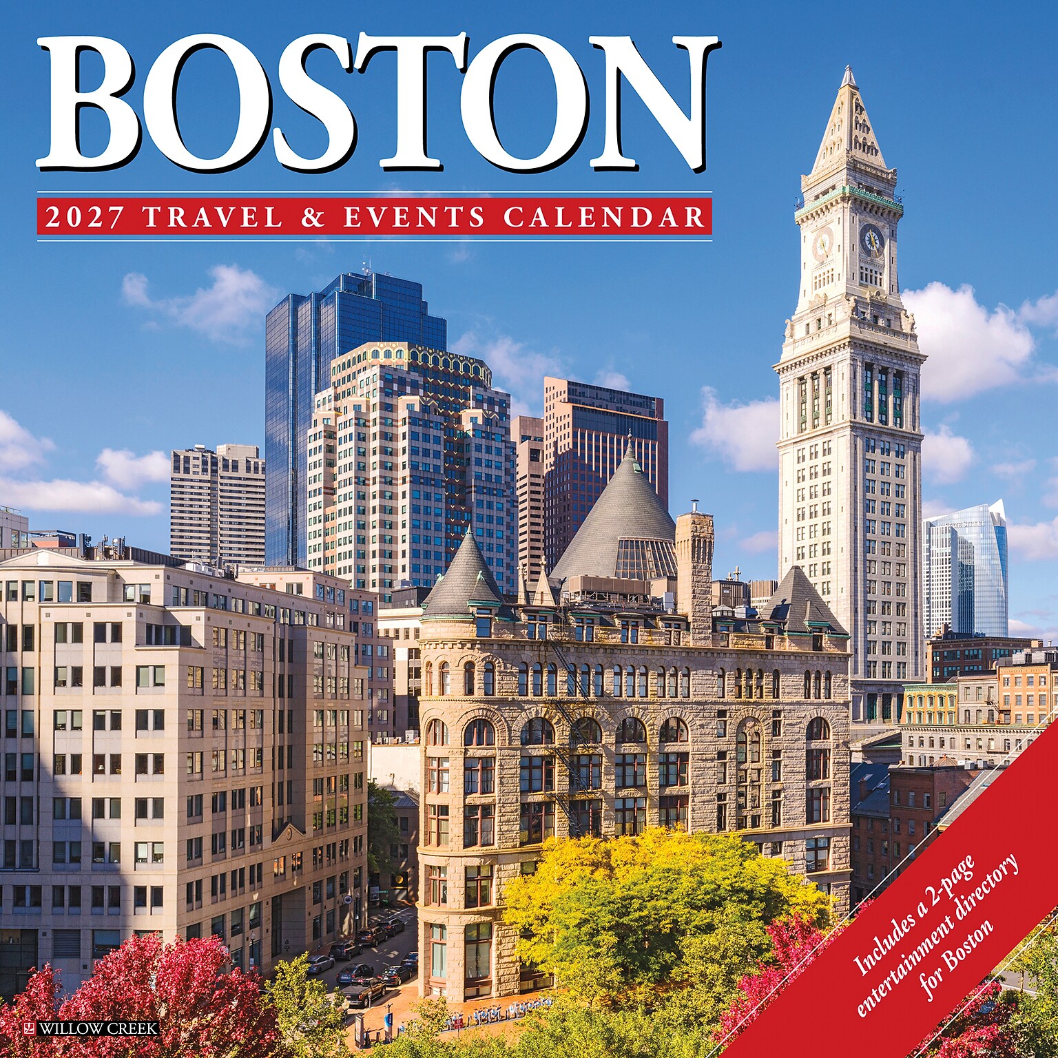 2027 Willow Creek Boston 12 x 12 Monthly Wall Calendar, Assorted Colors (59296)