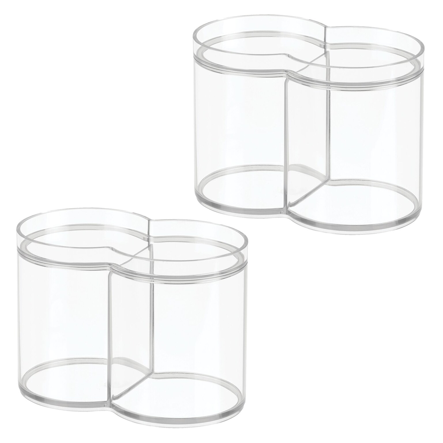 iDESIGN Stackable Plastic Dual Canister with Lid, Clear, 2/Pack (28209M2)
