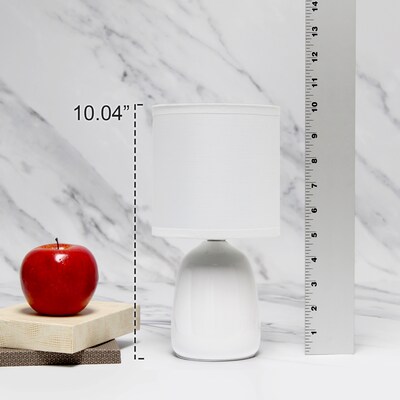 Simple Designs Ceramic Thimble Base 10.04" LED Table Lamp, Off White (LT1134-OFF)