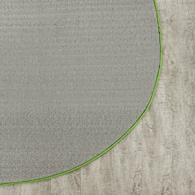 Joy Carpets Just Kidding Polyester 12' x 7'6" Oval Machine Tufted Rug, Lime Green (623SS-09)