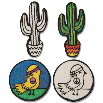 S&S Velvet Art Iron-On Patches to Color, 100/Pack (PS1458)