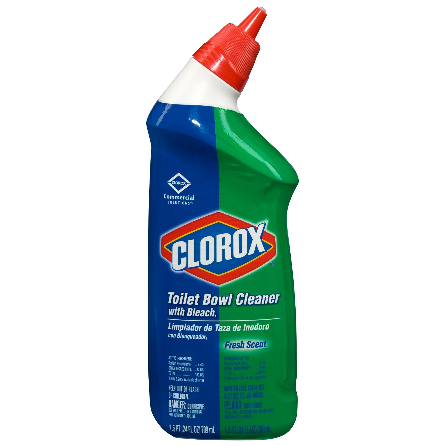 Clorox Commercial Solutions Clorox Manual Toilet Bowl Cleaner with Bleach, Fresh Scent, 24 oz. (00031)