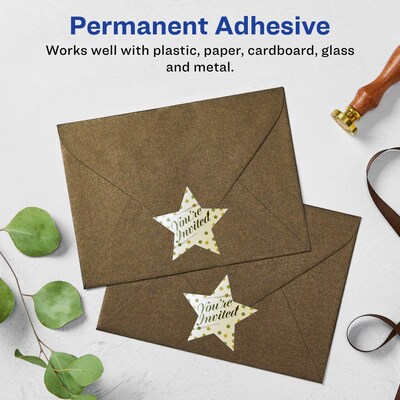 Avery Pearlized Ivory Burst Multipurpose Labels, 2-1/4" x 2-3/8", Ivory, 120/Pack (94611)