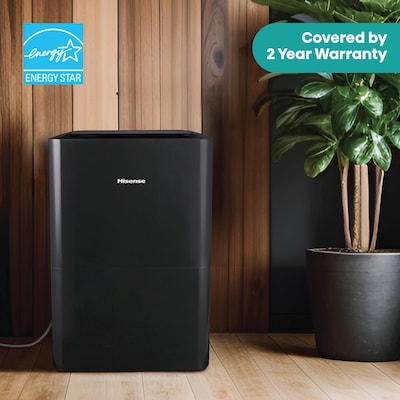 Hisense 50-Pint Dehumidifier, 3-Speed, Covers up to 4500 sq. ft., Black (ADH50KP26)