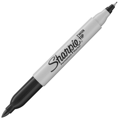 Sharpie Permanent Markers, Twin Tip, Black, 4/Pack (32175)