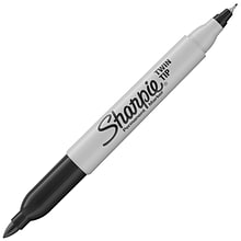 Sharpie Permanent Markers, Twin Tip, Black, 4/Pack (32175)