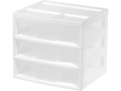 Iris 3-Drawer Desktop Storage, Clear (PJD-303)